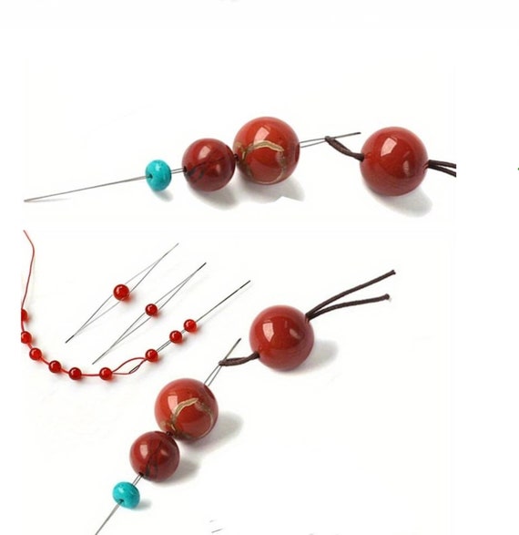 18 Pièces Aiguilles à Perles,6 Différentes Tailles Aiguille Perle Aiguille à Perler de Grands Yeux Aiguille à Perler pour Artisanat et Fabrication de Bijoux