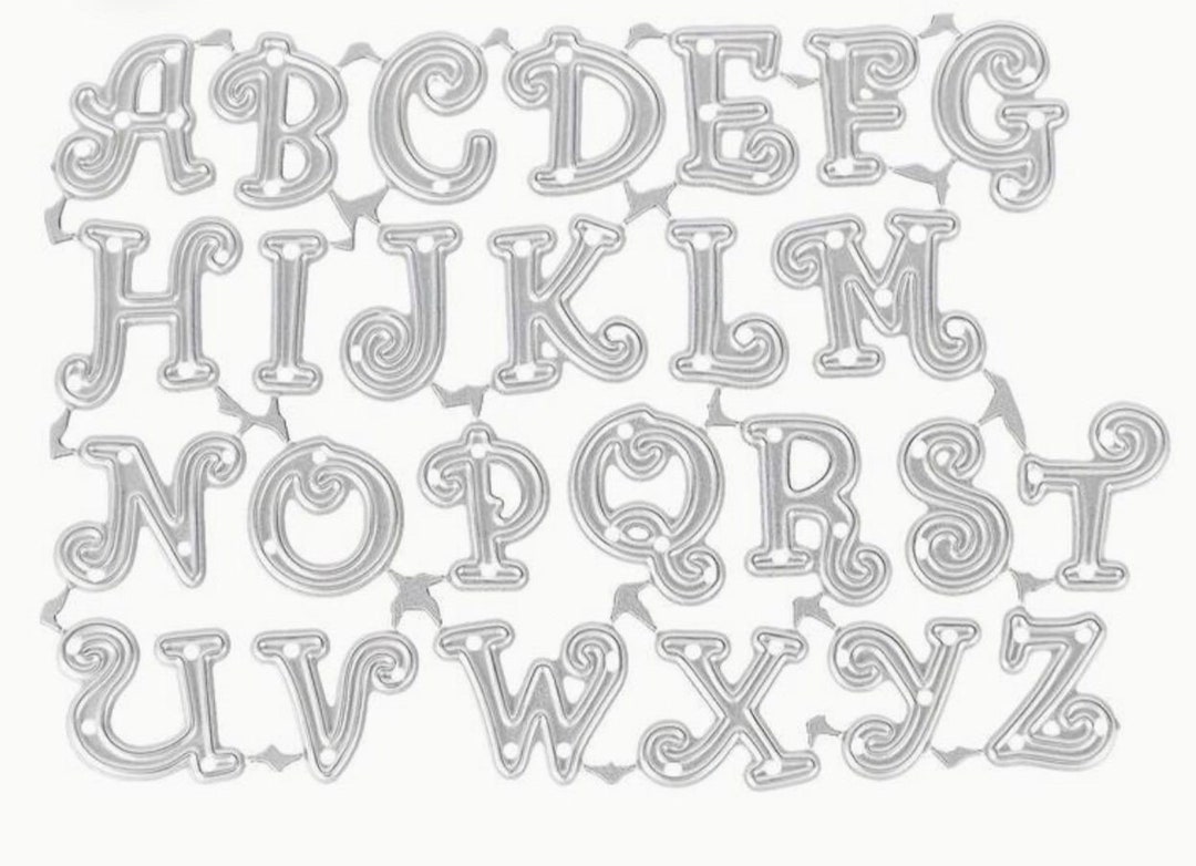 Embossing Stencil Alphabet A-Z Cutting Stencil Cutting Template Name ...