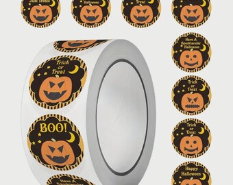 10-500 stickers Halloween stickers DIY Trick or Treat children's pumpkin invitation Helloween DIY gift stickers