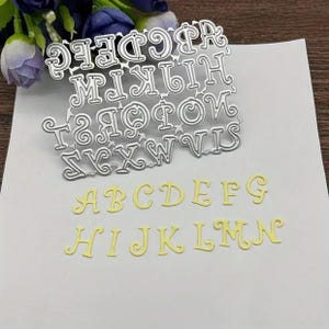 Prägeschablone Alphabet A-Z Stanzschablone Stanzvorlage Name Scrapbooking DIY Karten gestalten Prägevorlage Cutting Dies Schrift Buchstabe