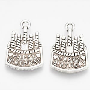 Anhänger Happy Birthday Geburtstag Torte Geschenk Schmuck basteln Kette Anhänger selber machen Mädchen DIY Freundin Einladung SaWi Kuchen