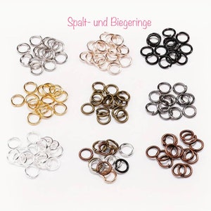Öse Spaltring Biegering silber schwarz gold bronze rose 3 - 10 mm offen geschlossen Bindering Federring Verbinder Verschluss Schmuck DIY