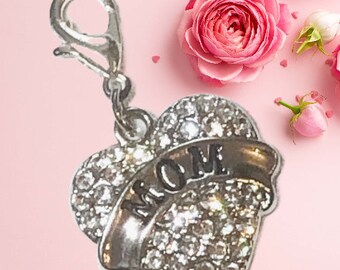 Charm Mother's Day pendant MOM heart mom love love silver rhinestone gift handmade best thank you mom necklace pendant jewelry handmade