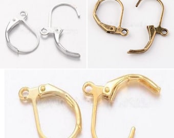 Klappbrisuren versilbert Brisur Ohrringe geschlossen Ohrclip 16x10 silber gold selber herstellen basteln Ohr Schmuck SaWi DIY Ohrhänger