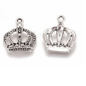 Krone Kaiserkrone Prinzessin Silber edel SaWi Schmuck basteln Anhänger DIY Kette