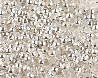 Quetschperlen silber 1.5mm 2mm 3mm 4mm Zwischenperle Spacer Verschluss Perle Metall rund klein SaWi Perle zum Drücken und Fixieren