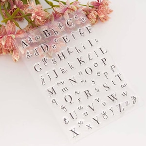 Silikonstempel ABC A-Z Alphabet Buchstaben Zahlen Schreibschrift Clear Stamps DIY Scrapbooking Stempeln Vorlage Karten gestalten Einladung