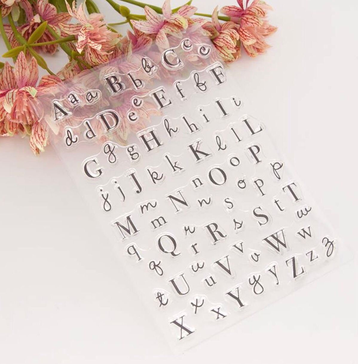 Alphabets and Numbers Stamps With Black Ink Pad Letters Wooden Rubber Stamps  Set of 40 Pcs for Journal Diary Planner Decoration 2 Style 