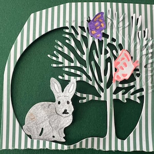 Prägeschablone Baum Herbst Frühling Blätter Stanzschablone Stanzvorlage Gutschein Scrapbooking DIY Karten gestalten Prägevorlage Cutting Die