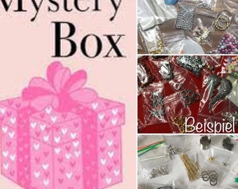 Limitierte Schmuck-Bastel-Mystery-Box, A-Ware, alle Artikel neu+unbenutzt+ohne Makel, Geschenkbox, Überraschung DIY Kette Armband Ohrringe