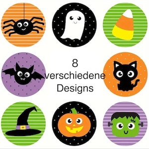 10-500 Sticker Halloween Aufkleber Gutti-Tüte basteln DIY Kind Spinne Monster Geist Katze Grusel Einladung Helloween DIY Geschenkaufkleber
