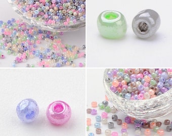Perlen pastell 2/3/4mm klein Rocailles Perlentiere basteln bunt bonbon Kinder Schmuck Makramee Miyuki Peyote fädeln Armband Kette Bubbel