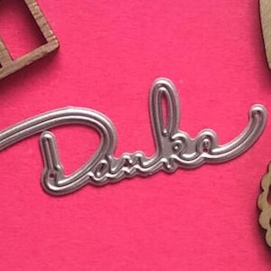 Prägeschablone DANKE Stanzschablone Stanzvorlage Dankeskarte Scrapbooking DIY Karten gestalten Prägevorlage Cutting Dies Schriftzug