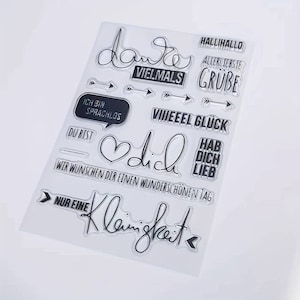 Silikonstempel Danke Kleinigkeit für dich Grüße hab dich lieb viel glück Clear DIY Scrapbooking Stempelvorlage DIY Karten gestalten Sprüche