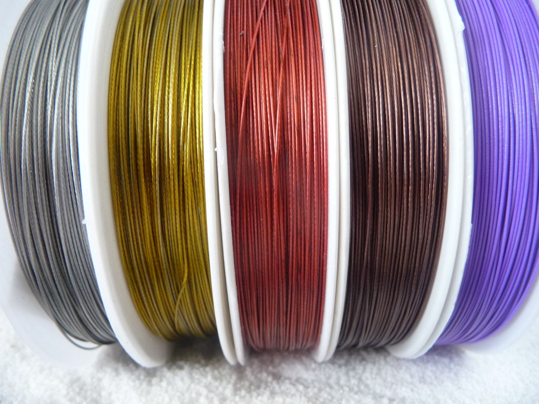 Tigerschwanzdraht Set – 5 Rollen (0,3mm Bis 0,6mm), Je 22-50m, Nylon-beschichtet, Für Schmuckherstellung