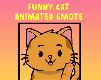 かわいい猫のアニメーションTwitchエモート、面白いミーム（デジタルダウンロード）