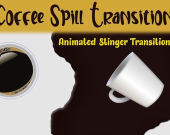 コーヒーをこぼした時のスティンガートランジション、面白いアニメーショントランジション（デジタルダウンロード）