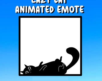 怠け猫のアニメーションTwitchエモート、面白いミーム（デジタルダウンロード）