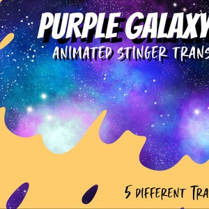 Stinger Transition of a Purple Galaxy, Animated Transition for Twitch, Colorful Stream Transition, OBS Studio Transition