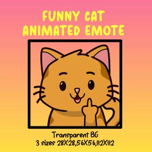 Cute Cat Animated Twitch Emote, Funny Cat Meme Emote Pack, Orange Cat Emote for Streamers, Custom Gaming Emote, Discord Emote