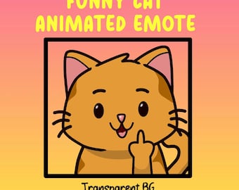 オレンジ色の猫のアニメーションTwitchエモート、面白いミーム（デジタルダウンロード）