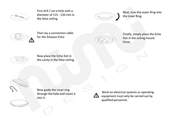 Amazon Echo Dot 3 Gen Aux Edition Deckeneinbau Deckenmontage Deckenhalter Ceiling Mount For Echo Dot