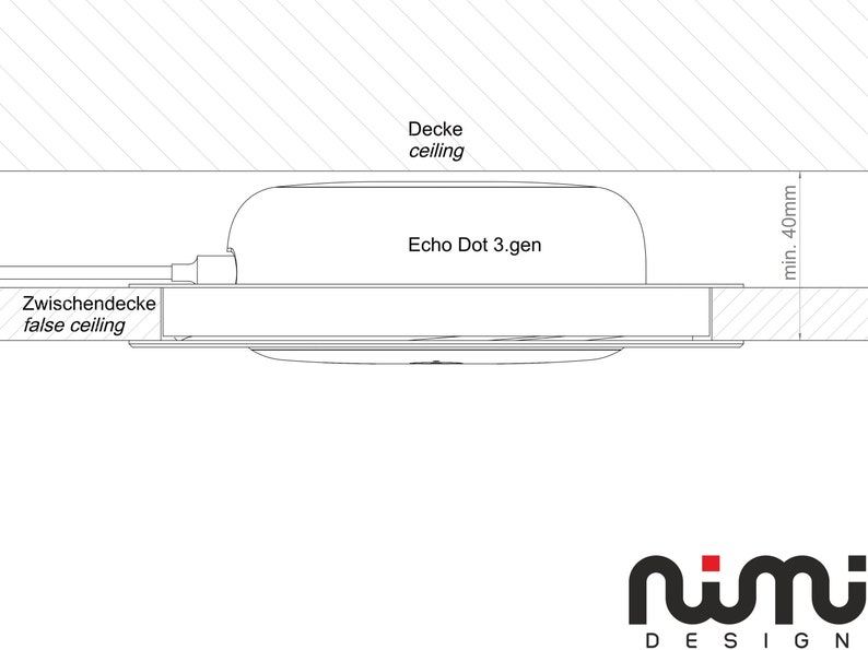 Deckenhalterung Echo Dot 3.gen / Ceiling Mount for Echo Dot 3.gen Bild 3