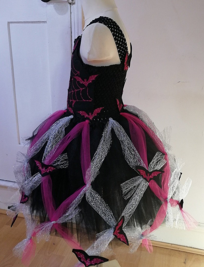 Photo Shoot Glitter Web Vampirina Inspired Tutu Dress Glitter Bats Birthdays Perfect for Halloween Tutu Dress Tulle Dress Parties