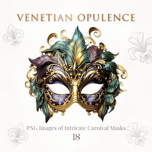 Venezianische Opulenz - Exquisite venezianische Maske - Maskenball - venezianische Karnevalsmaske - luxuriöser venezianischer Stil - Masquerade Stil