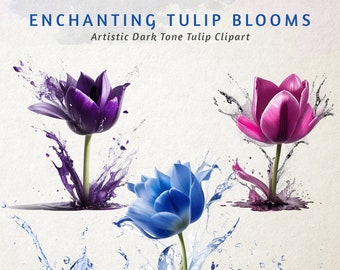 Watercolor Tulip Clipart Set: Spring Floral PNG (Digital Download)