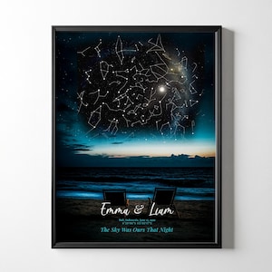Custom Star Map, Gift for Couple, Night Sky Print, Star Map, Constellation Map, Wedding Gift, Anniversary Gift, Constellation Print