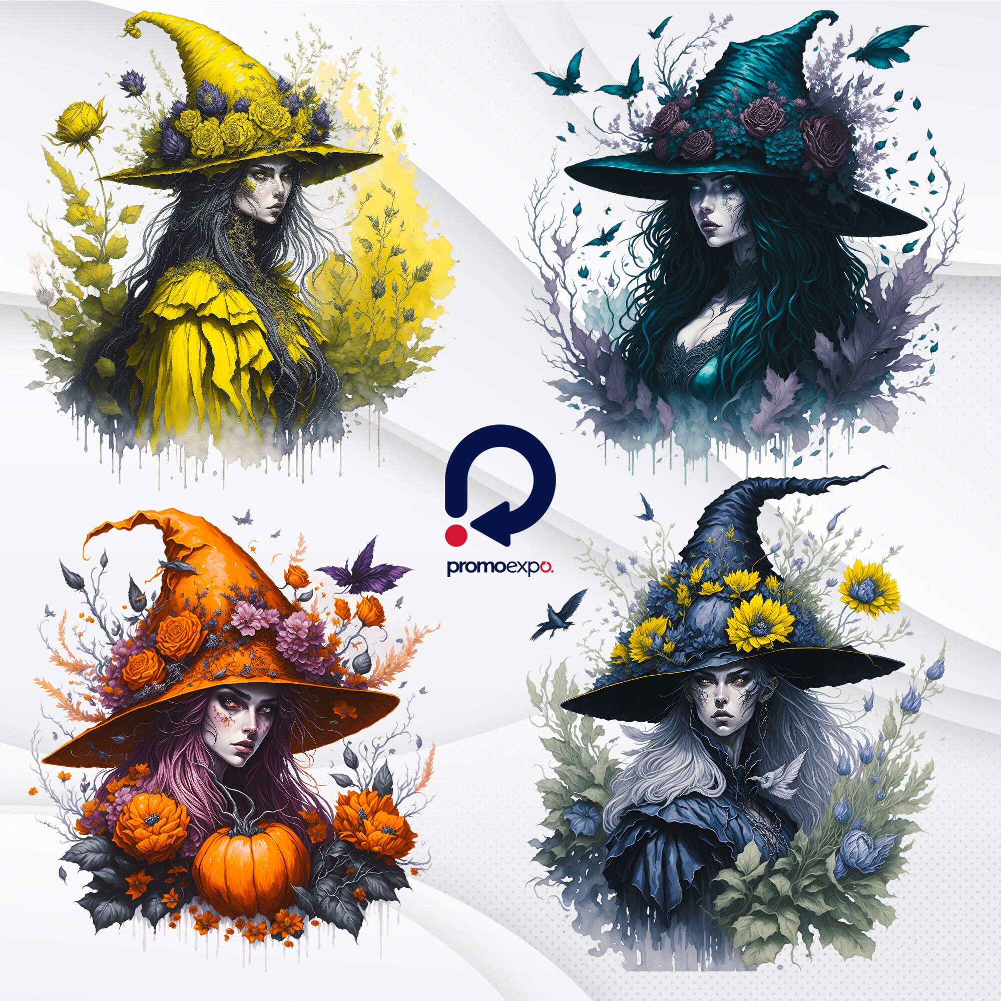 Watercolor Witch Clipart Bundle, Witchcraft Clip Art, Mystical Clipart ...