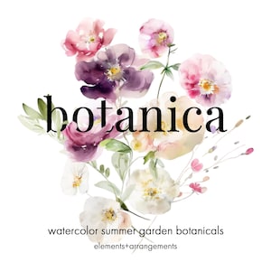 Clipart floral aquarelle Botanica - Clipart botanique jardin - Clipart botanique - Clipart mariage - fleurs sauvages - Clipart été - Floral