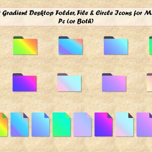 Gradient Folder Icon Bundle: Mac & PC Desktop (digital Download) - Etsy