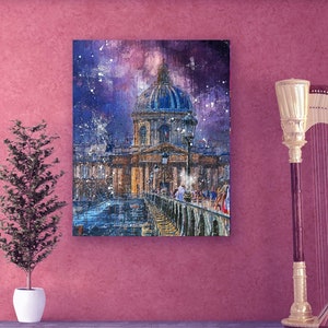 Beautiful Printable Watercolor Distressed  Image of  Paris, France -  Many Sizes to Choose From Included!