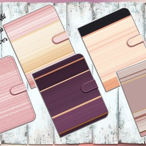 Rose Gold Striped Digital Planner Covers: PNG Files (Goodnotes, Notability)