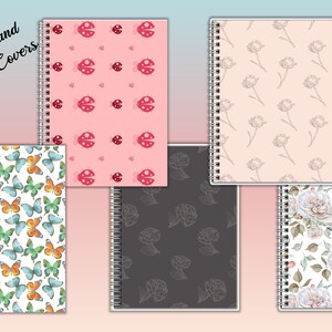 5 Digital Planner and Spiral Notebook Covers |  PNG Files for Goodnotes, Notability, Digital Readers