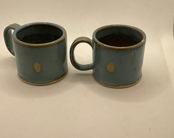 REDUCED Espresso Cups, Coffee Cups, Small Cup, Sea Green, Foodsafe, Stoneware Pottery, Ceramic, Handmade Cup, Best Friend Gift