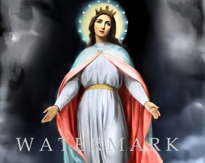 Custom DIGITAL DOWNLOAD Digital Oil Painting of the Most Blessed Virgin ...