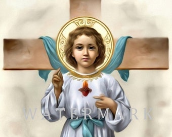 Custom DIGITAL DOWNLOAD Colorized Photo Painting of the Divine Child Jesus Divino Nino
