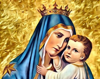 Custom DIGITAL DOWNLOAD Photo Painting of Our Lady of Mt. - Etsy