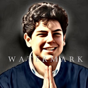 Blessed Carlo Acutis DIGITAL DOWNLOAD Custom Colorized Digital Photo Painting