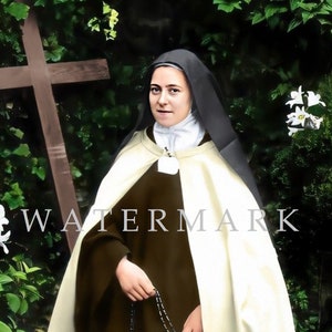 Santa Teresa di Lisieux il piccolo fiore DOWNLOAD DIGITALE Pittura fotografica digitale colorata personalizzata