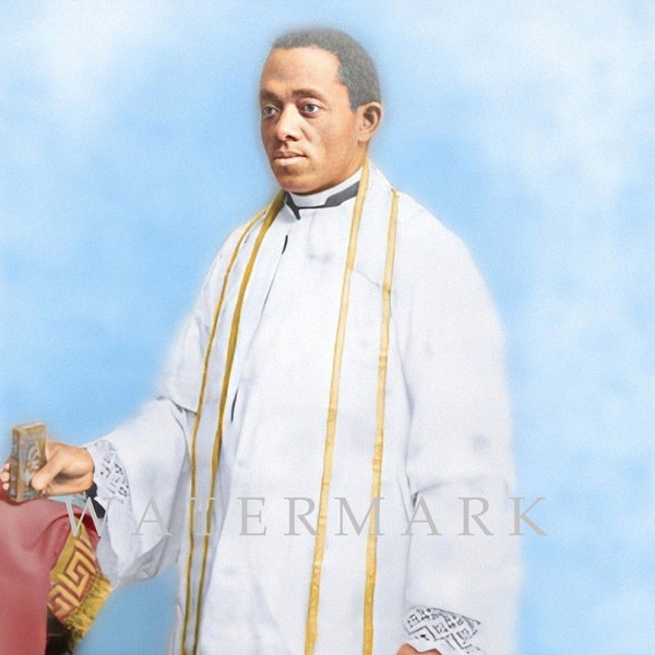 Venerable Fr. Augustus Tolton - DIGITAL DOWNLOAD Custom Colorized Digital Photo Painting