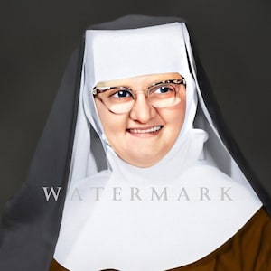EWTN Foundress Mother Mary Angelica DIGITAL DOWNLOAD Custom Colorized Digital Photo Painting