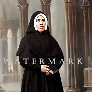 Sister Lucia Santos of Fatima DIGITAL DOWNLOAD Custom Colorized Digital Photo Painting