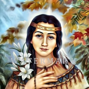 St. Kateri Tekakwitha Custom Digital Ölgemälde DIGITAL DOWNLOAD