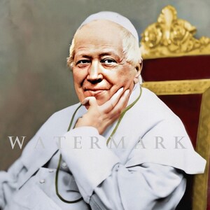 Custom Digital DOWNLOAD Colorized Photo Painting Catholic Pope Pius IX
