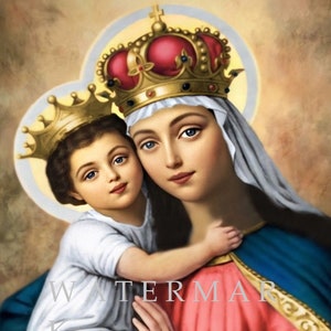 Custom DIGITAL DOWNLOAD Digital Oil Painting of The Most Blessed Virgin Mary - Our Lady of Good Remedy