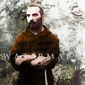St. Padre Pio DIGITAL DOWNLOAD Custom Colorized Digital Photo Painting